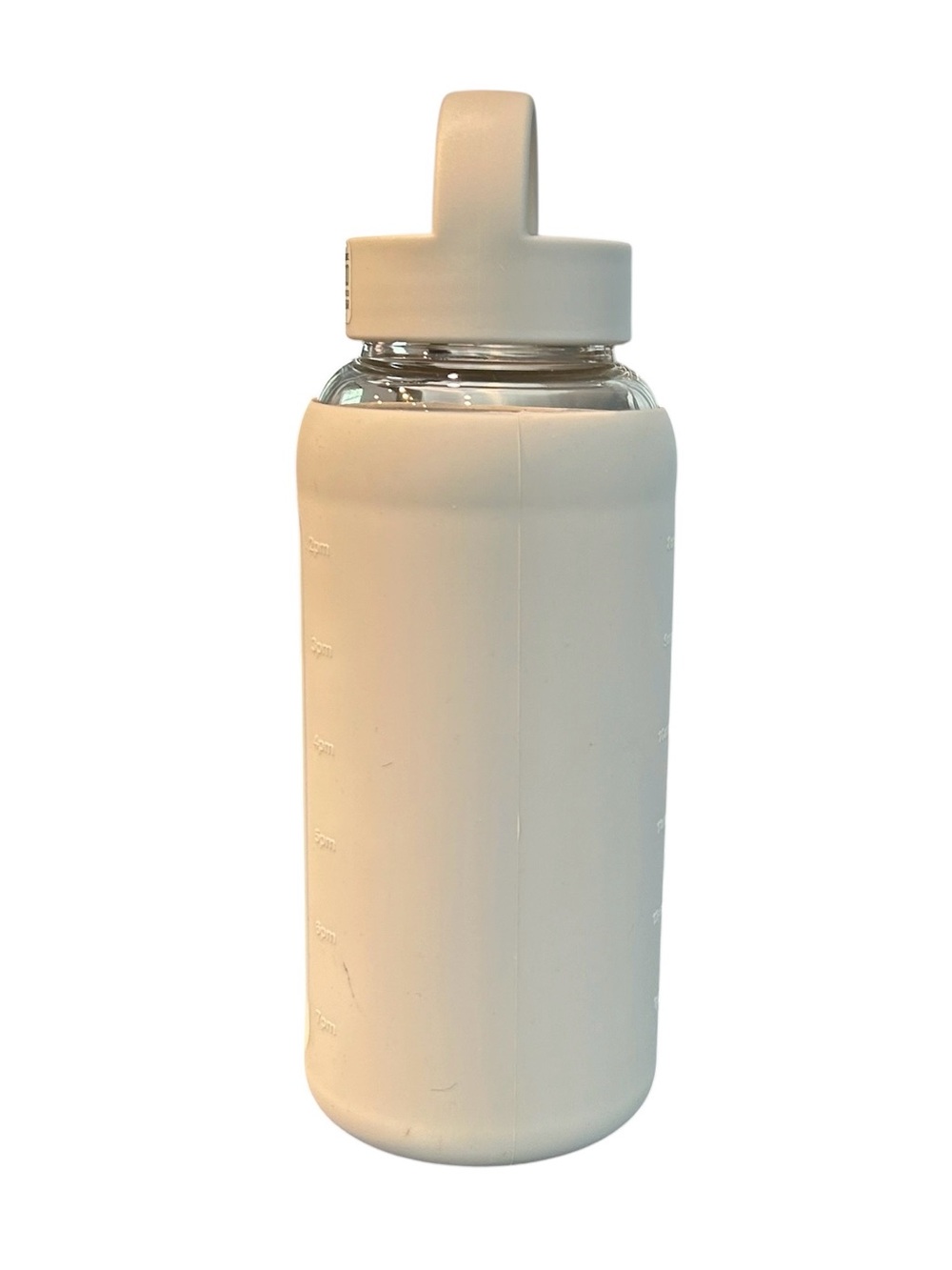 MANNA Glass Water Bottle with Silicone sleeve Beige/Gray Loop handle 27 oz. NEW - Picture 3 of 6